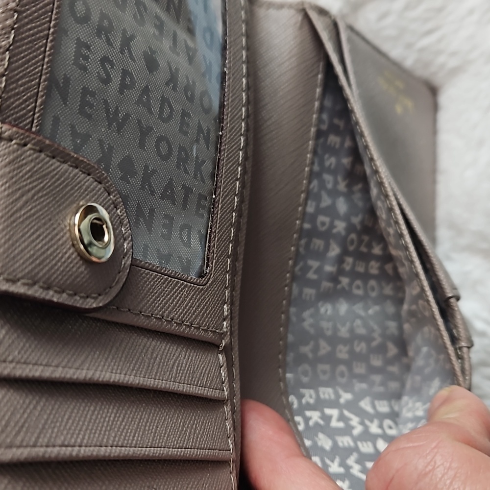 Kate Spade Grey/Taupe Leather Wallet - Picture 8 of 8